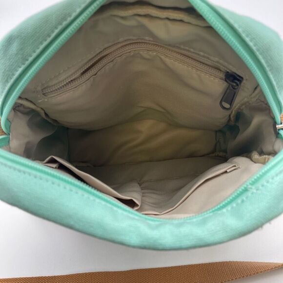 LEAPER Crossbody Bag Mint Green Aztec Southwestern Canvas Messenger Bag - Picture 11 of 14